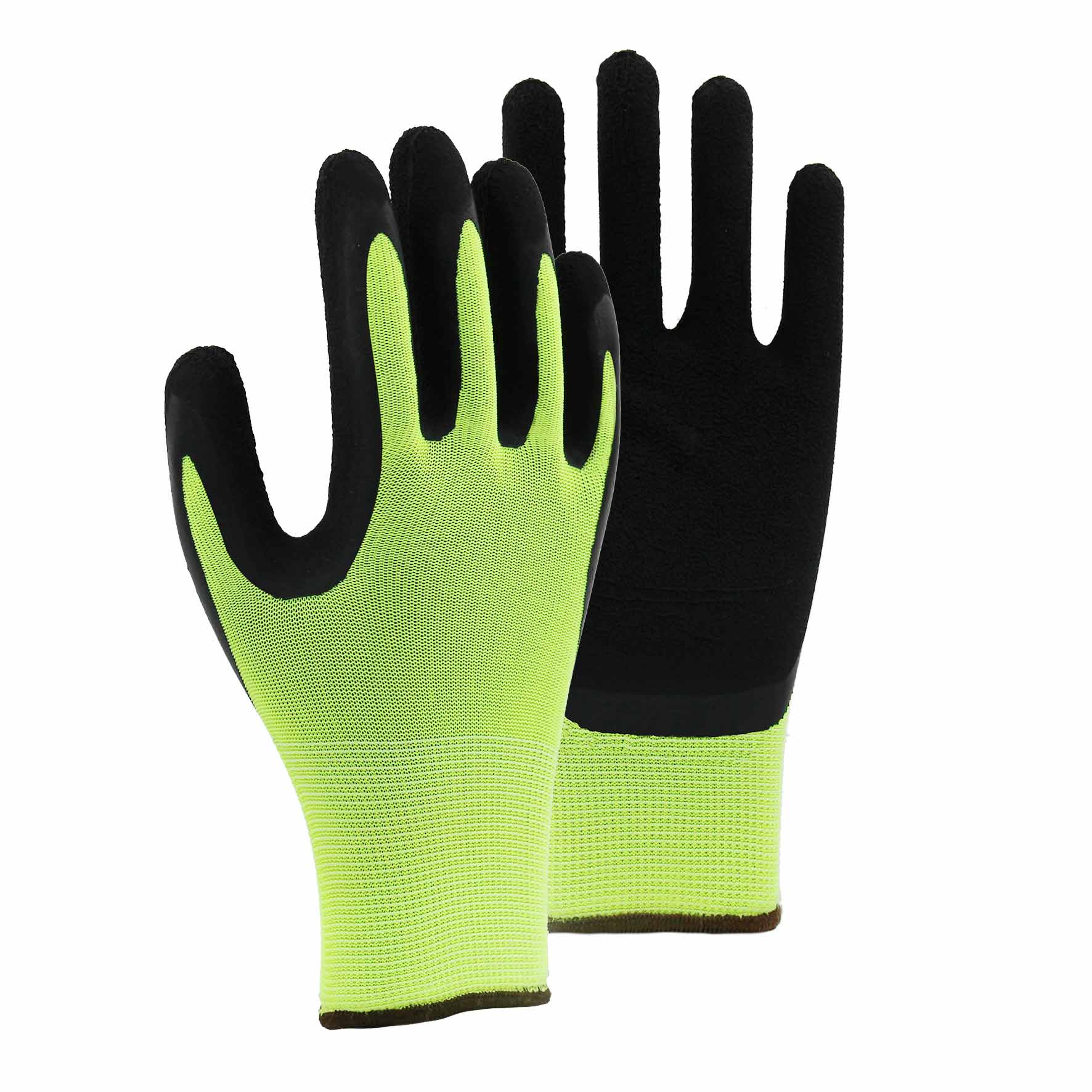 13G polyester shell latex foam palm coated gloves