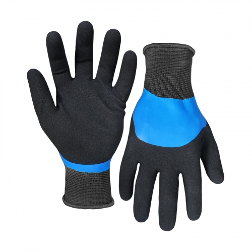 13G polyester shell nitrile sandy double coated gloves(fully/half)