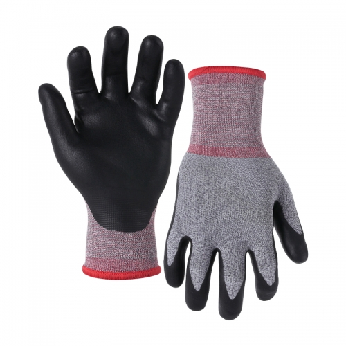 15G nylon/spandex/acrylic napping shell AQUTEK palm coated gloves