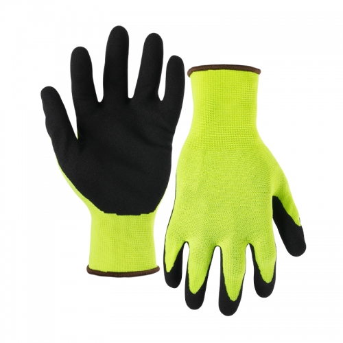 15G nylon shell latex sandy palm coated gloves