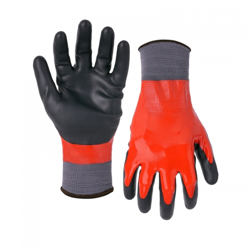 13G nylon shell GripFoam double coated gloves(fully/palm)