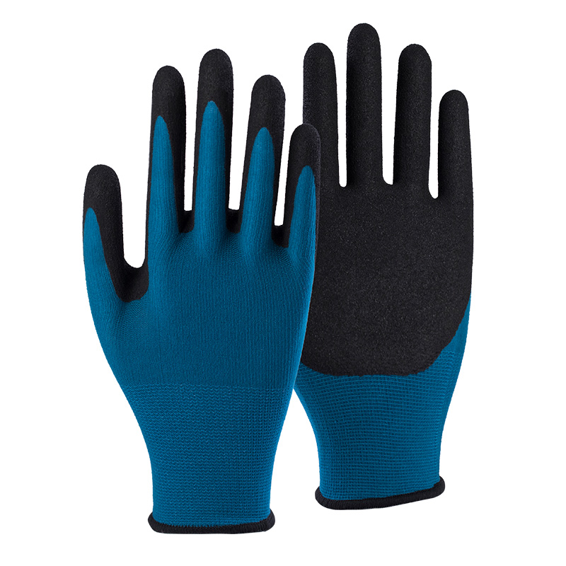 15G nylon/spandex shell latex sandy palm coated gloves