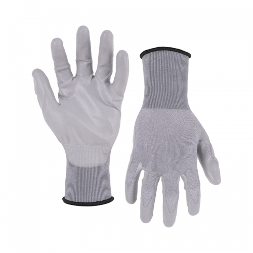 21G cut D/A4 PU palm coated gloves -Steel